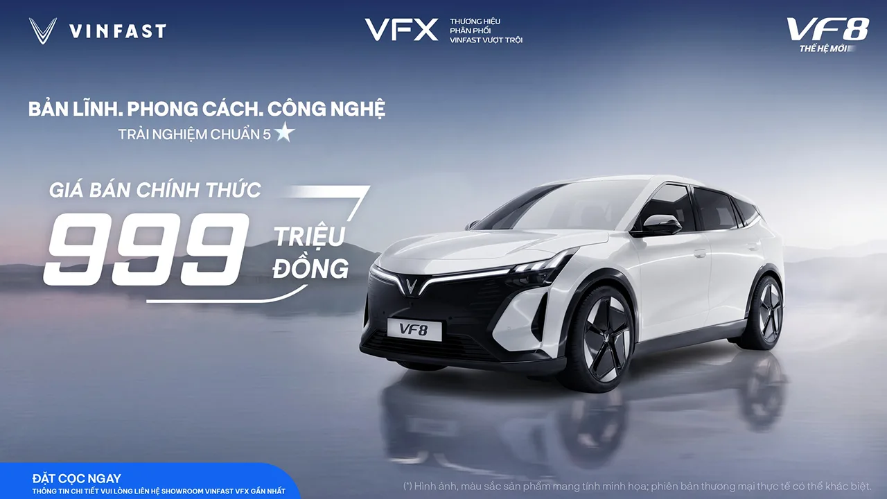VF 8 THẾ HỆ MỚI: GIÁ BÁN CHÍNH THỨC - 999 TRIỆU ĐỒNG